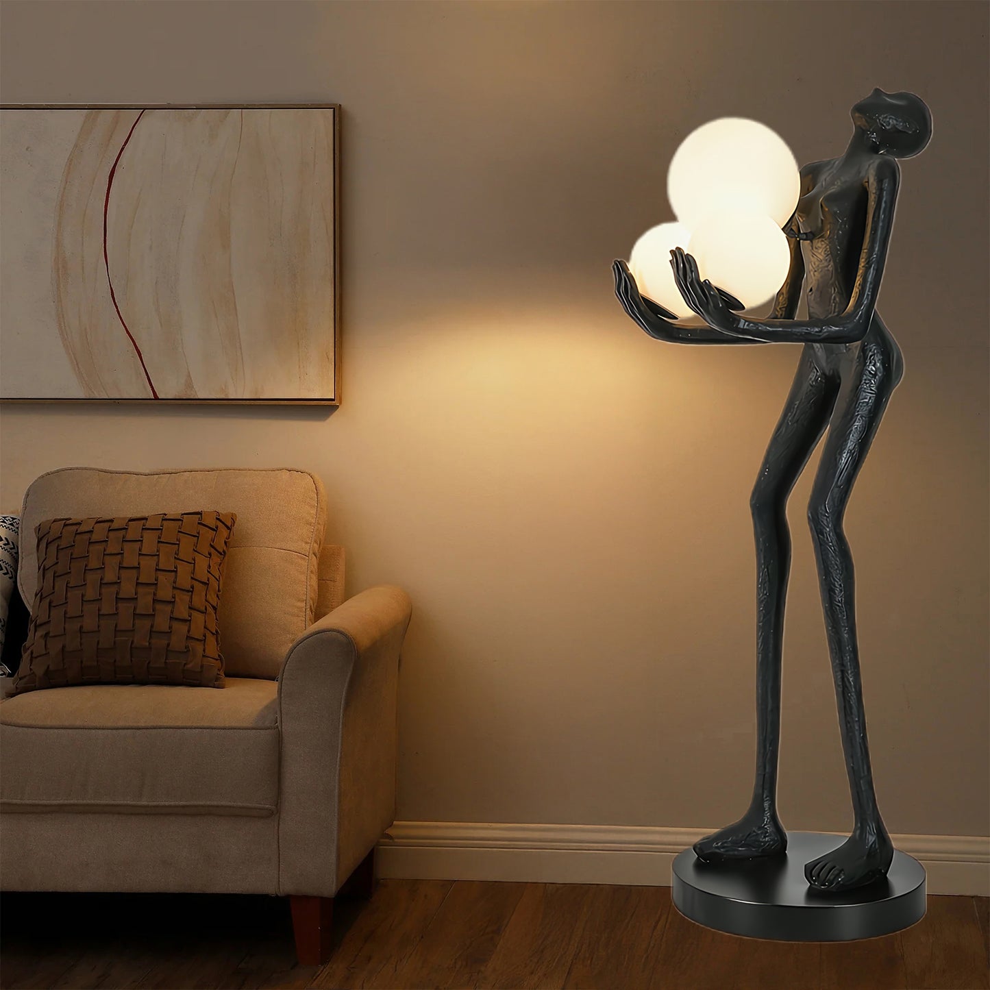 Moonlit Guardian Classic Crystal Floor Lamp