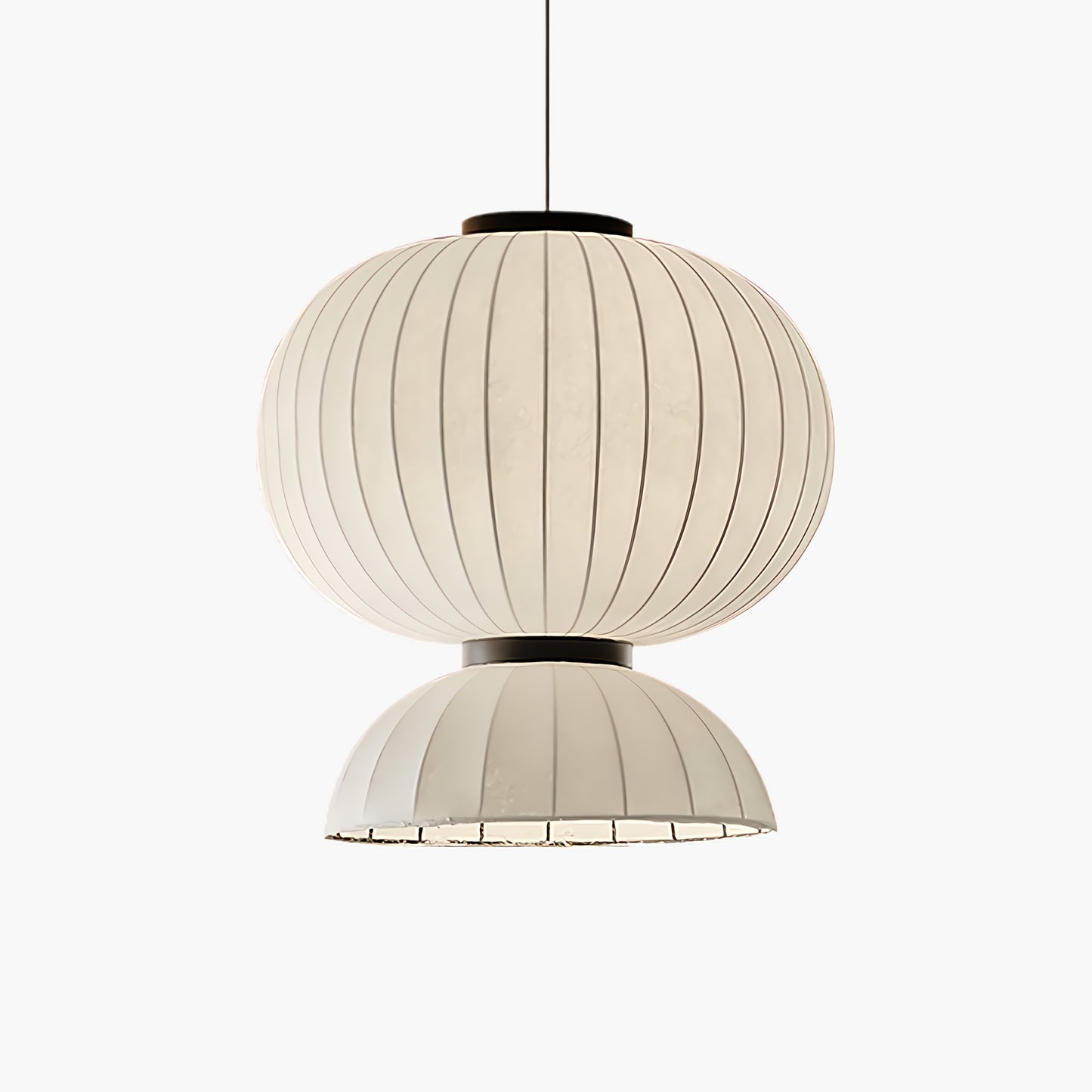 Mulberry Silk Lantern Modern Metal Pendant Light