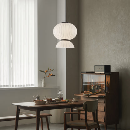 Mulberry Silk Lantern Modern Metal Pendant Light