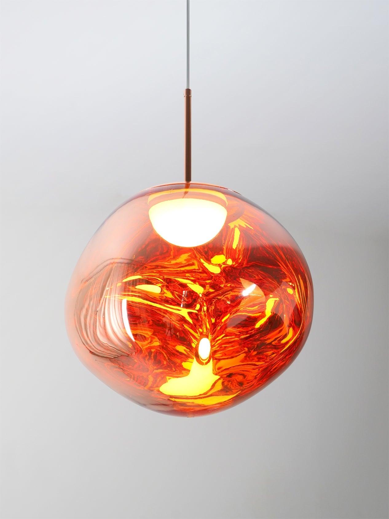 Multi Lava Round Eclectic Crystal Pendant Lamp