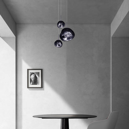 Multi Lava Round Eclectic Crystal Pendant Lamp