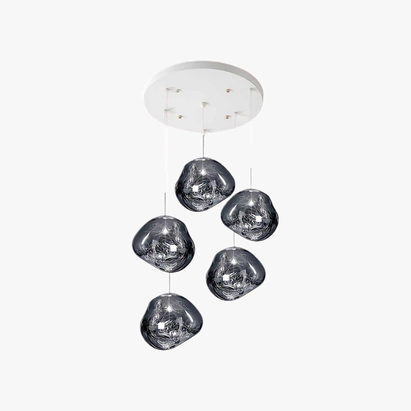 Multi Lava Round Eclectic Crystal Pendant Lamp