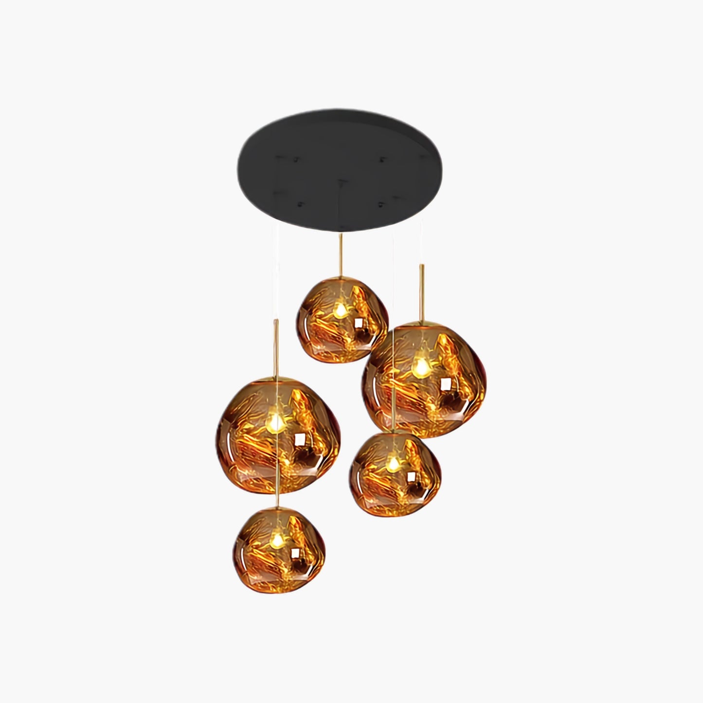 Multi Lava Round Eclectic Crystal Pendant Lamp