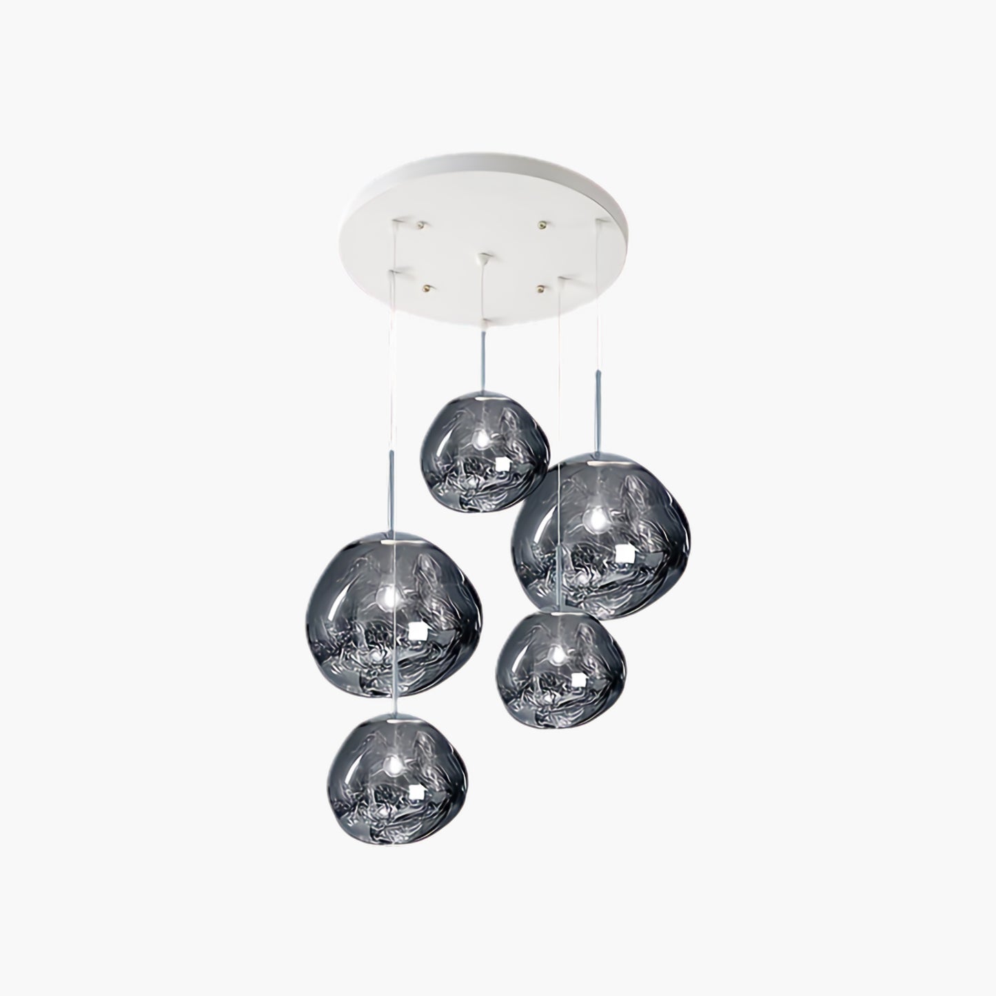 Multi Lava Round Eclectic Crystal Pendant Lamp