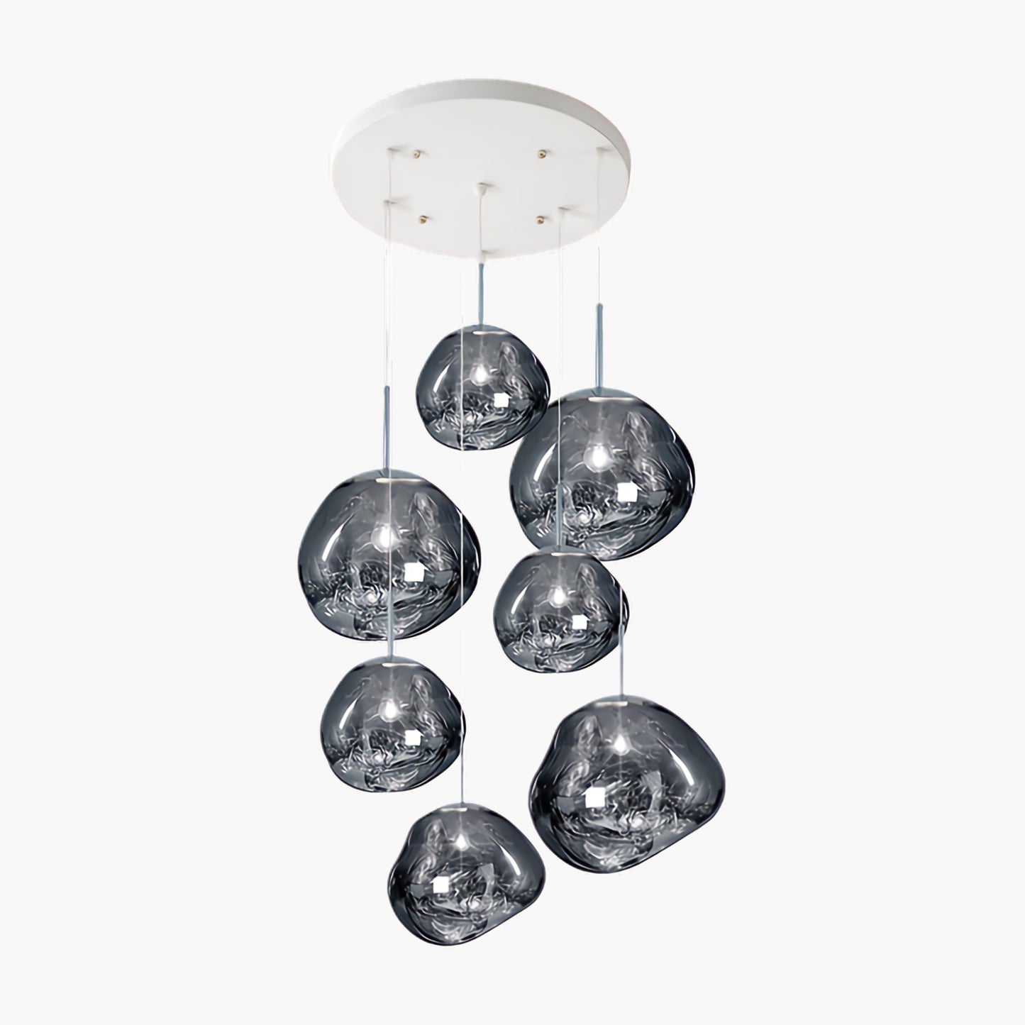 Multi Lava Round Eclectic Crystal Pendant Lamp