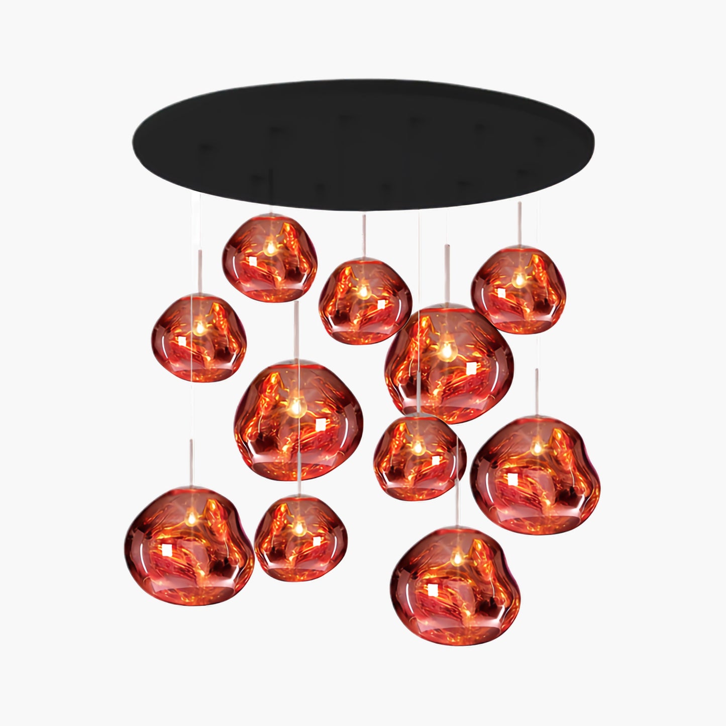 Multi Lava Round Eclectic Crystal Pendant Lamp