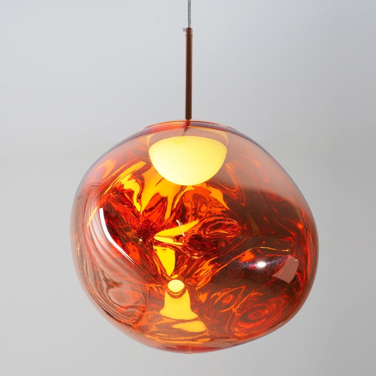 Multi Lava Round Eclectic Crystal Pendant Lamp