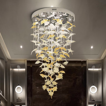 Multicolor Maple Leaf Eclectic Crystal Chandelier