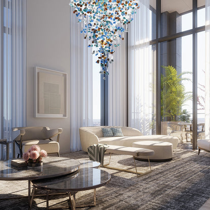 Multicolor Stone Eclectic Crystal Chandelier