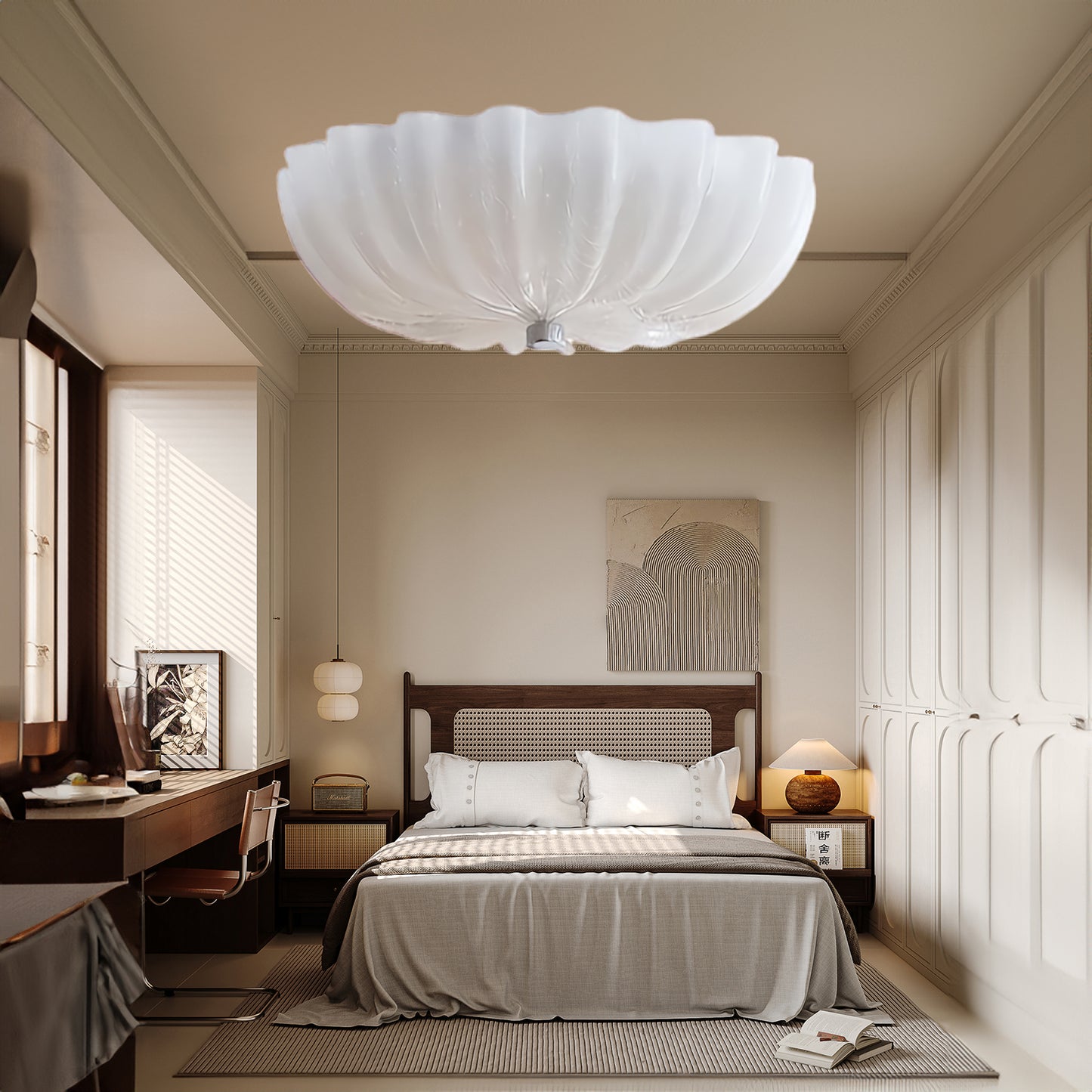 Murano Flush Minimalist Crystal Ceiling Light