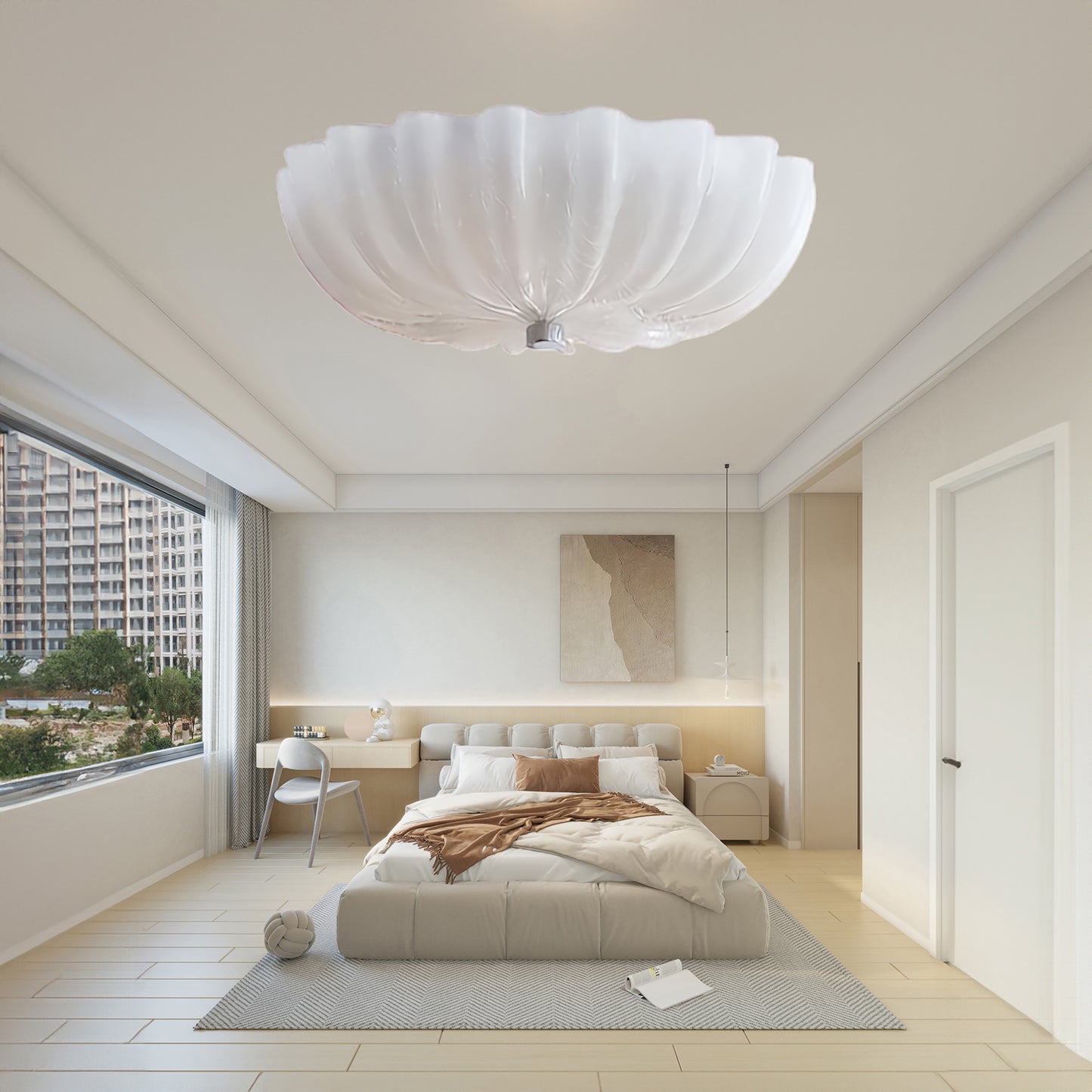 Murano Flush Minimalist Crystal Ceiling Light