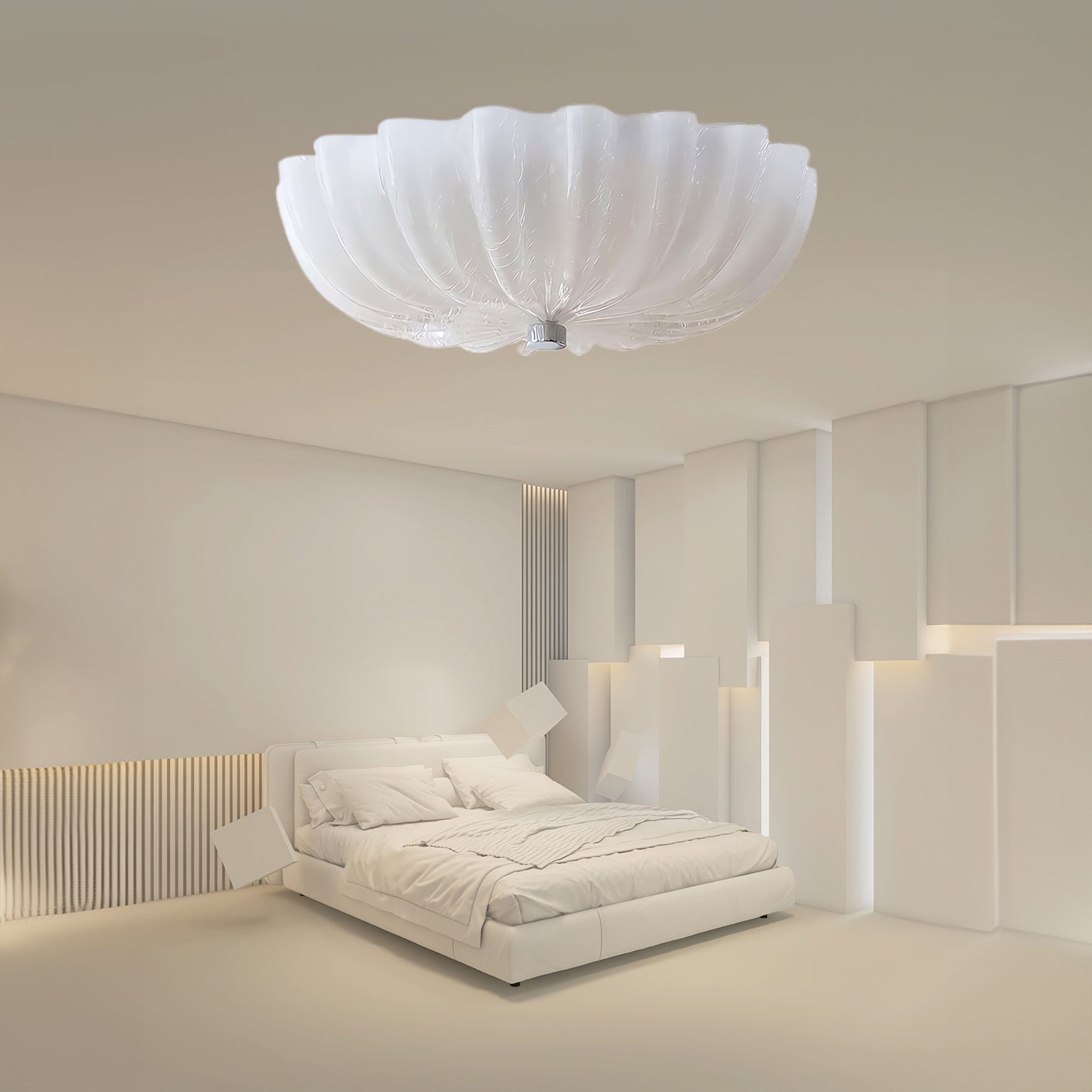 Murano Flush Minimalist Crystal Ceiling Light