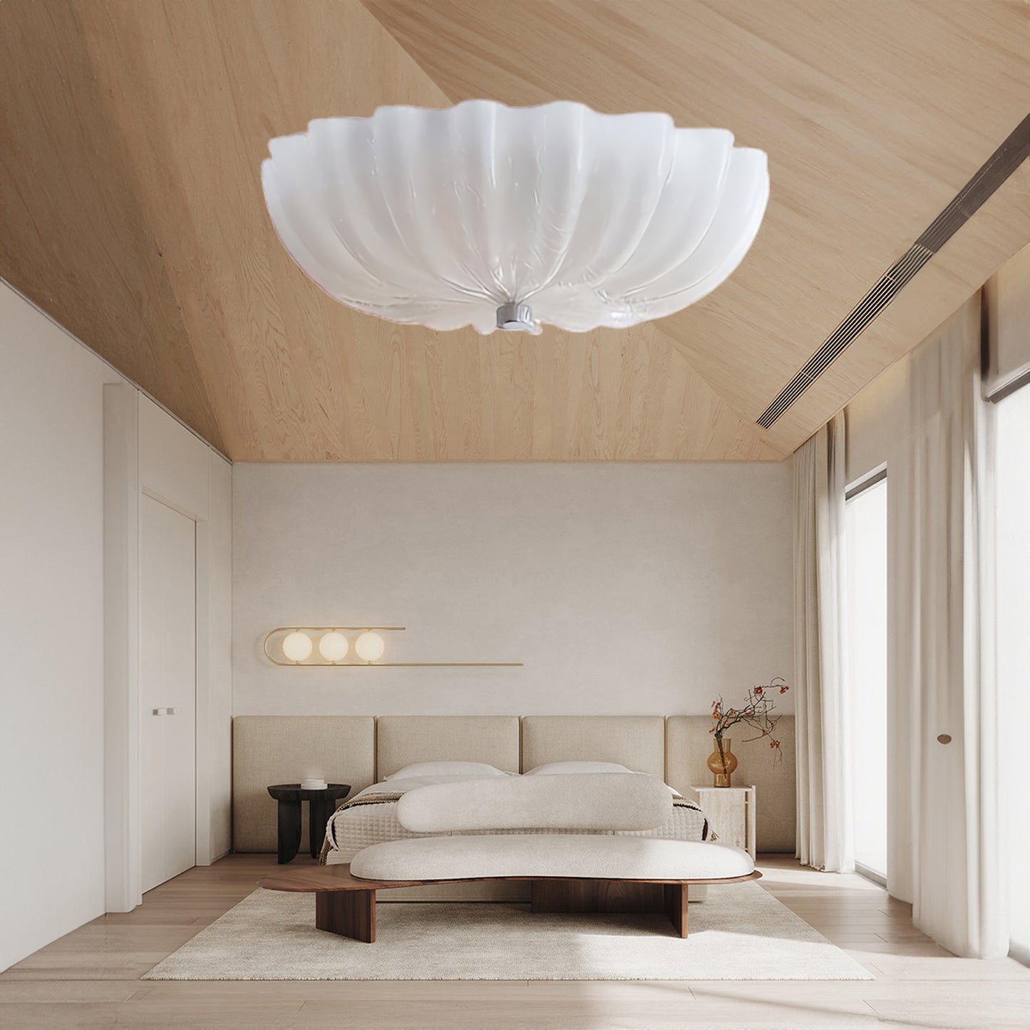 Murano Flush Minimalist Crystal Ceiling Light