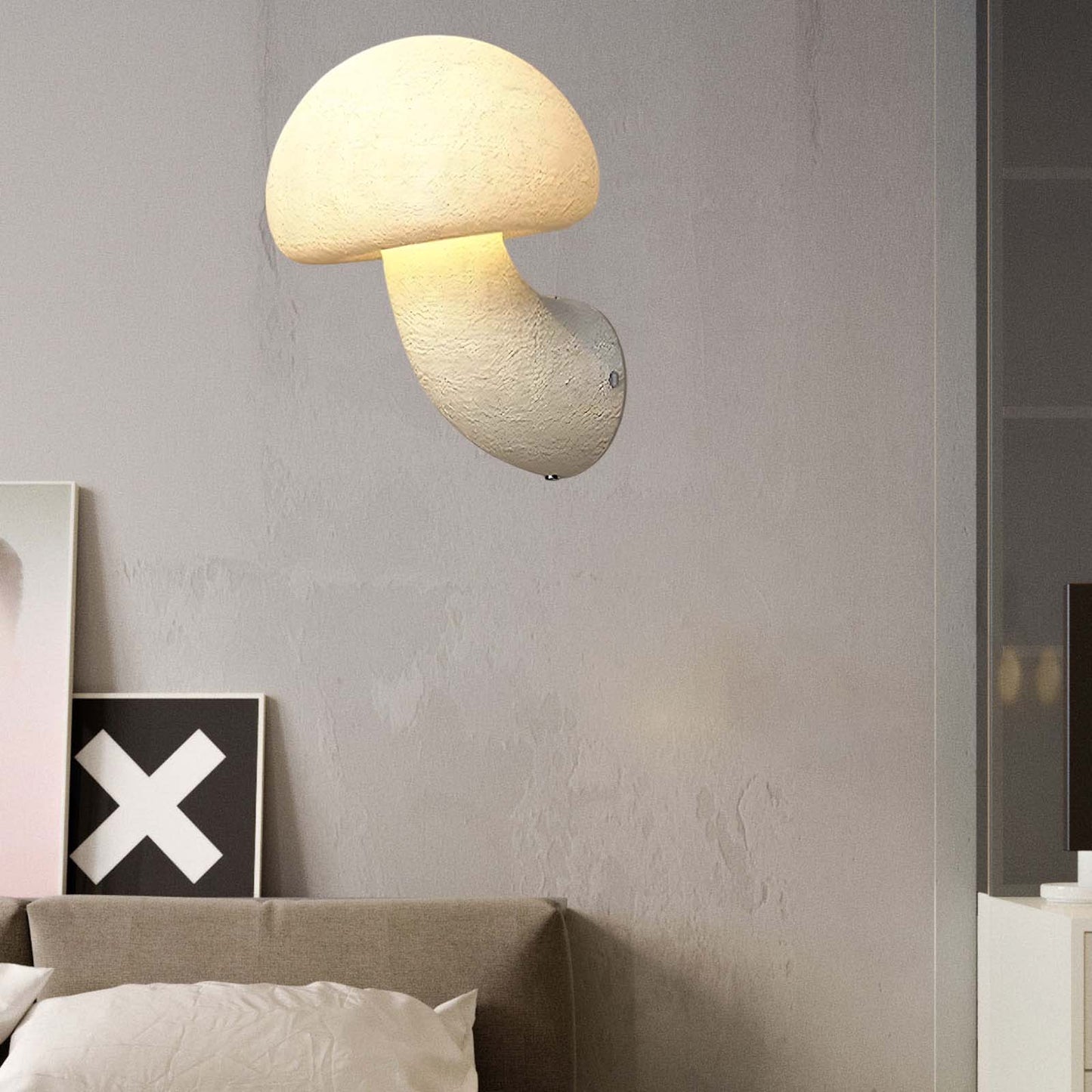 Mushroom Resin Art Deco Material Wall Lamp