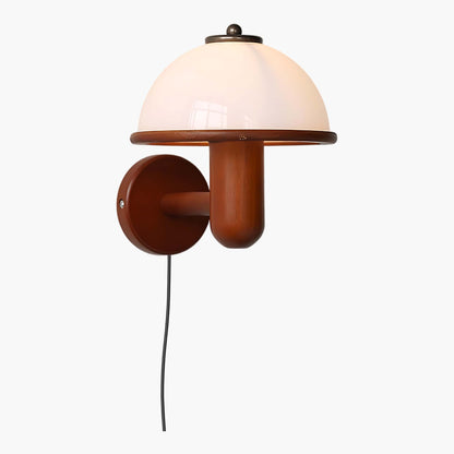 Mushroom Art Deco Wood Wall Lamp