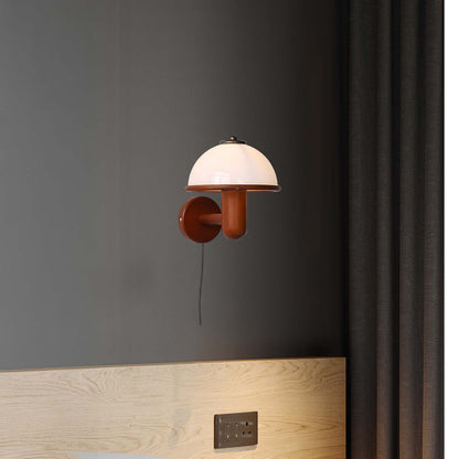 Mushroom Art Deco Wood Wall Lamp