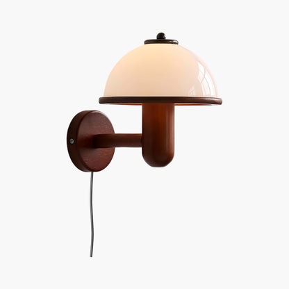 Mushroom Art Deco Wood Wall Lamp