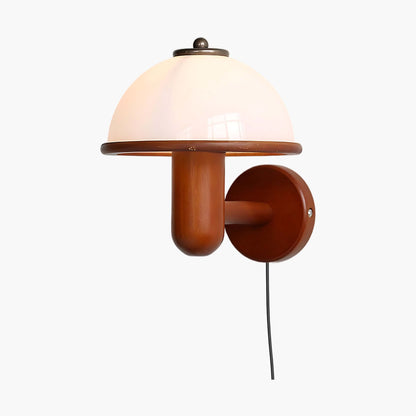 Mushroom Art Deco Wood Wall Lamp