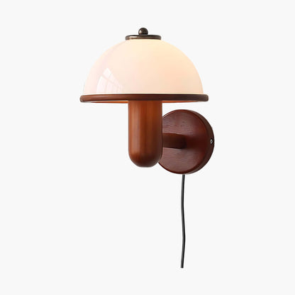 Mushroom Art Deco Wood Wall Lamp