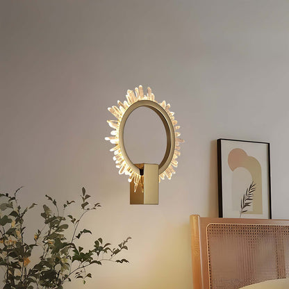 Natural Crystal Modern Steel Wall Lamp