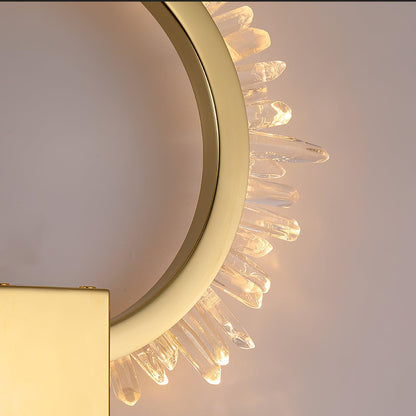 Natural Crystal Modern Steel Wall Lamp