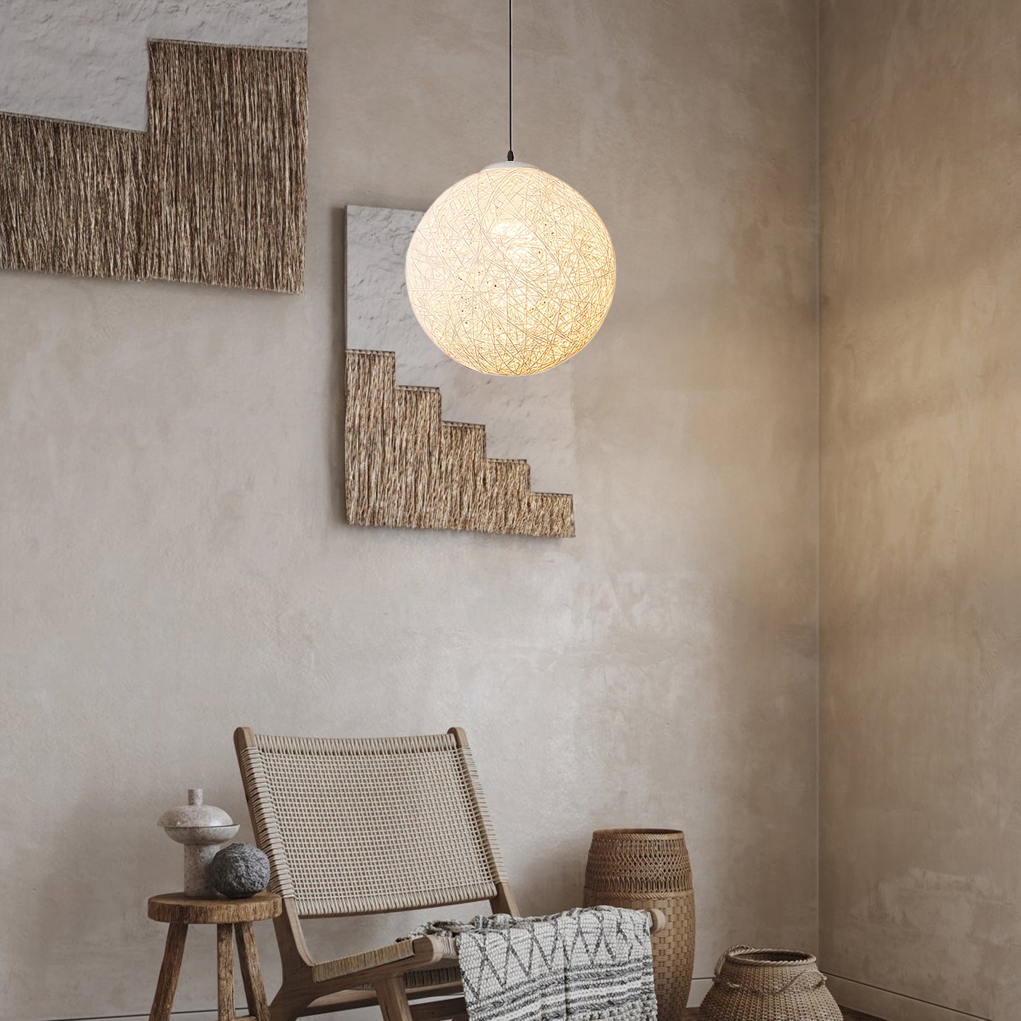 Nest Sphere Eclectic Metal Pendant Light