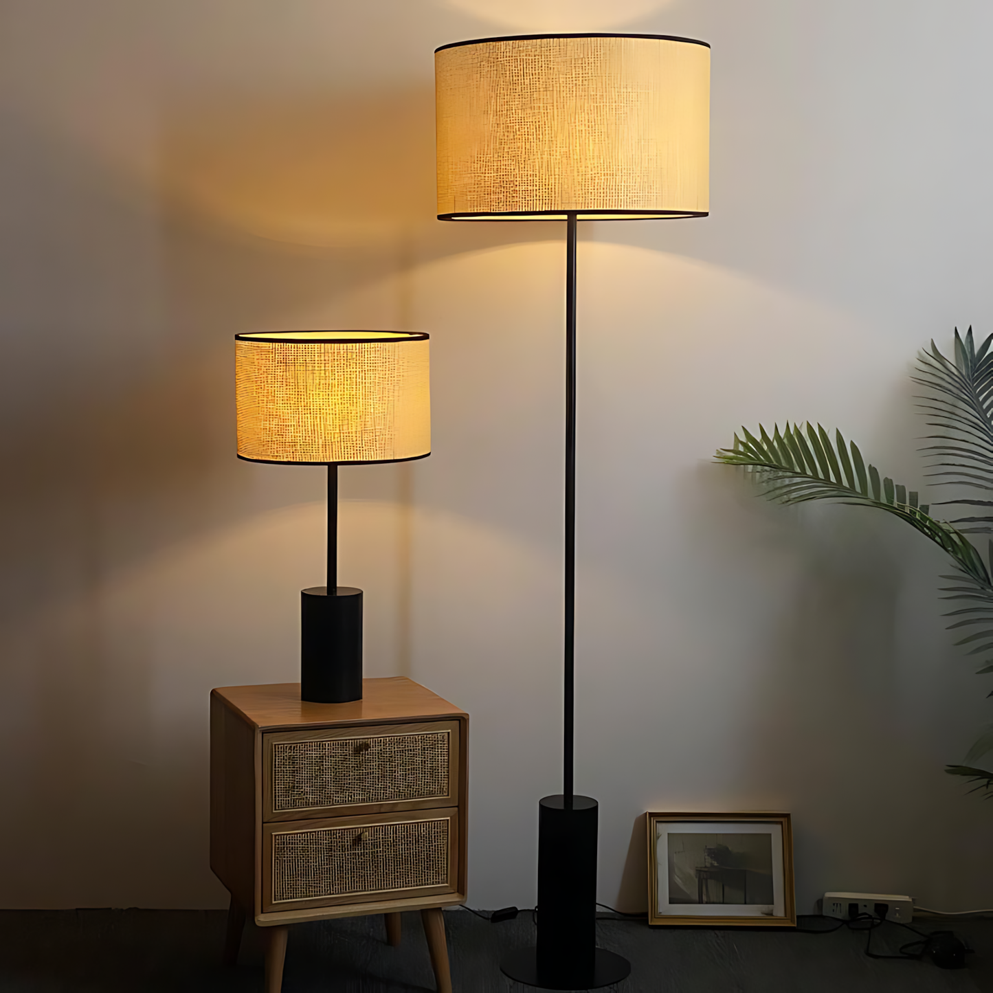 New Chinese Fabric Lounge Floor Lamp