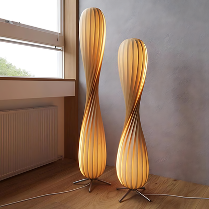 Nordic Wood Sitting Floor Lamp