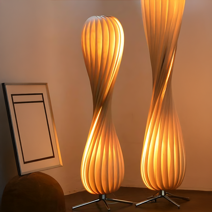 Nordic Wood Sitting Floor Lamp