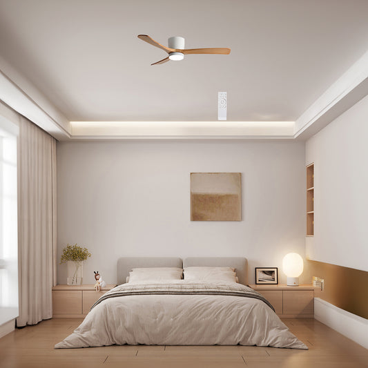 Nordic Wooden 4248 Minimalist Metal Ceiling Fan Light