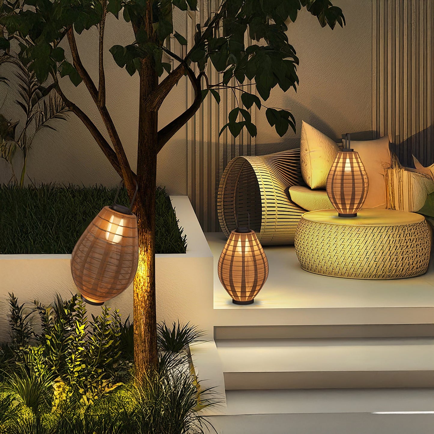 Oasis Mesh Beacon Minimalist Steel Outdoor Lamp