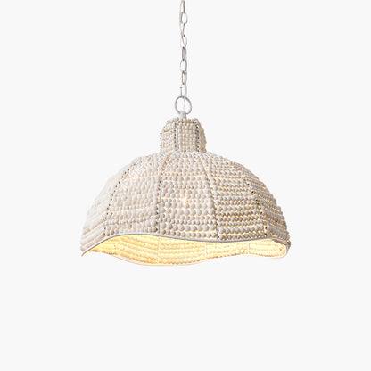 Obispo Wood Beads Modern Metal Pendant Lamp