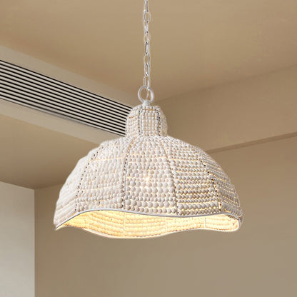 Obispo Wood Beads Modern Metal Pendant Lamp