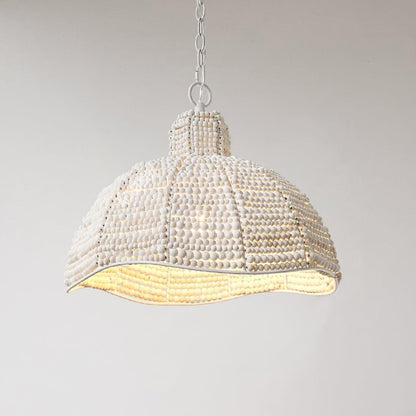 Obispo Wood Beads Modern Metal Pendant Lamp