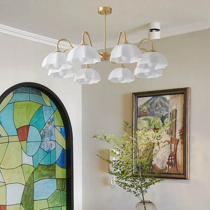 Octagonal Bowl Contemporary Crystal Chandelier