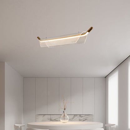 One Word Acrylic Minimalist Metal Pendant Light