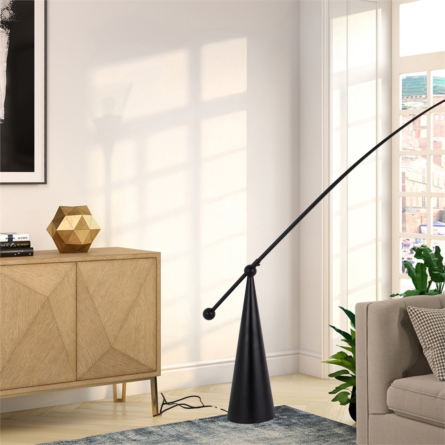 Opal Arc Eclectic Crystal Floor Lamp