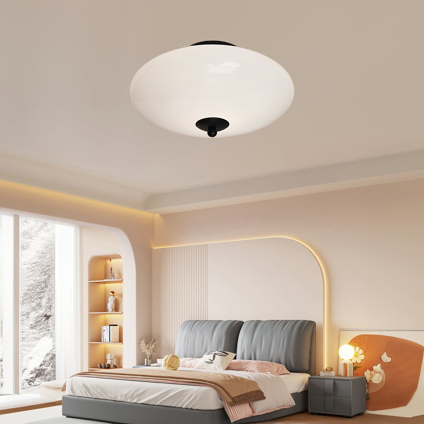 Opal Modern Crystal Ceiling Lamp