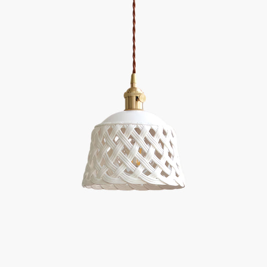 Openwork Art Deco Ceramic Pendant Lamp