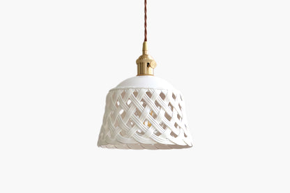 Openwork Art Deco Ceramic Pendant Lamp