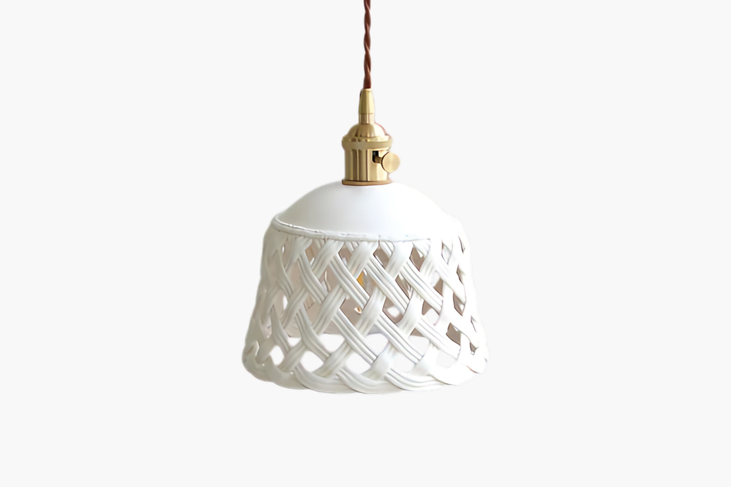 Openwork Art Deco Ceramic Pendant Lamp