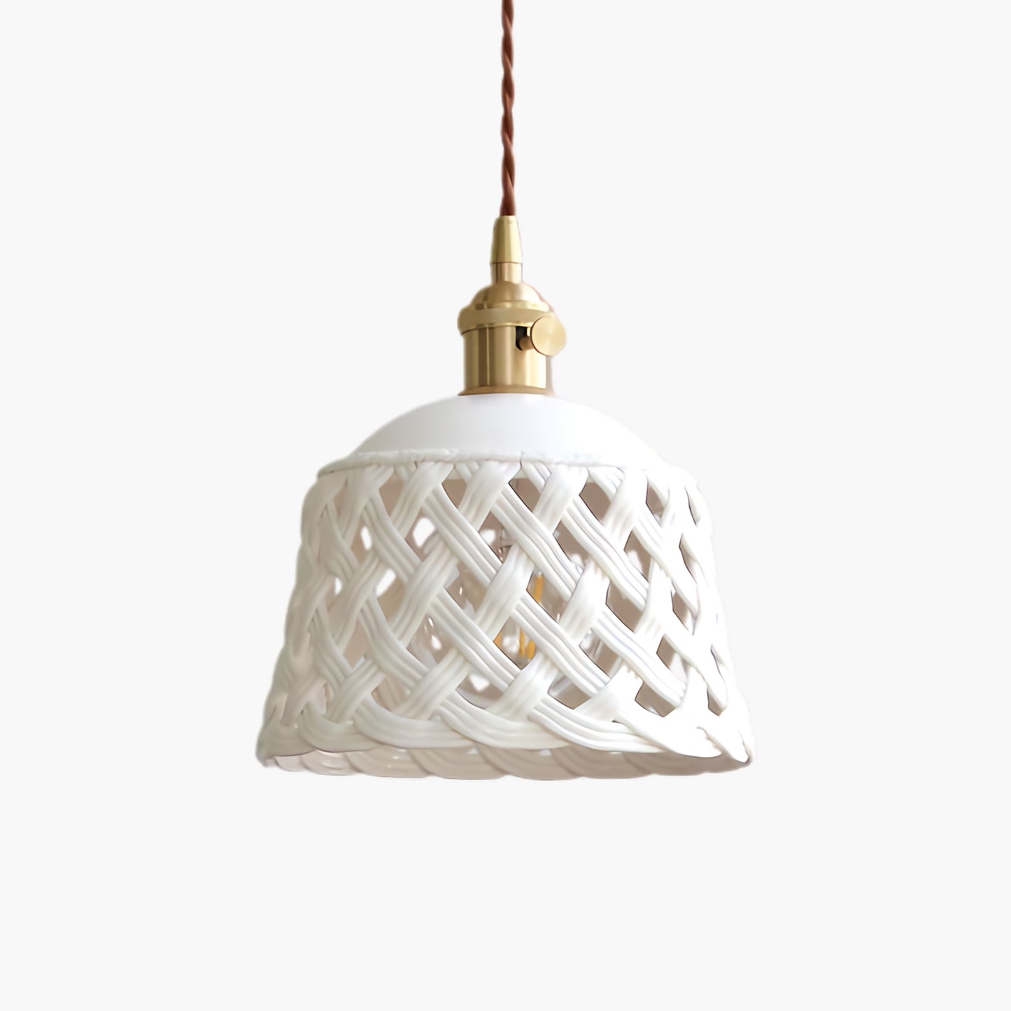 Openwork Art Deco Ceramic Pendant Lamp