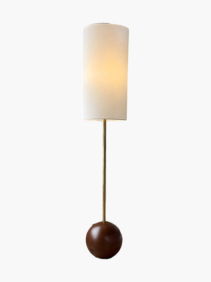 Orbis Wooden Sphere Modern Metal Floor Lamp