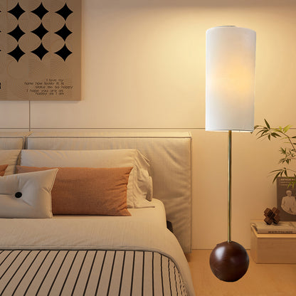 Orbis Wooden Sphere Modern Metal Floor Lamp