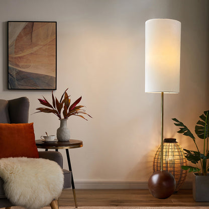 Orbis Wooden Sphere Modern Metal Floor Lamp