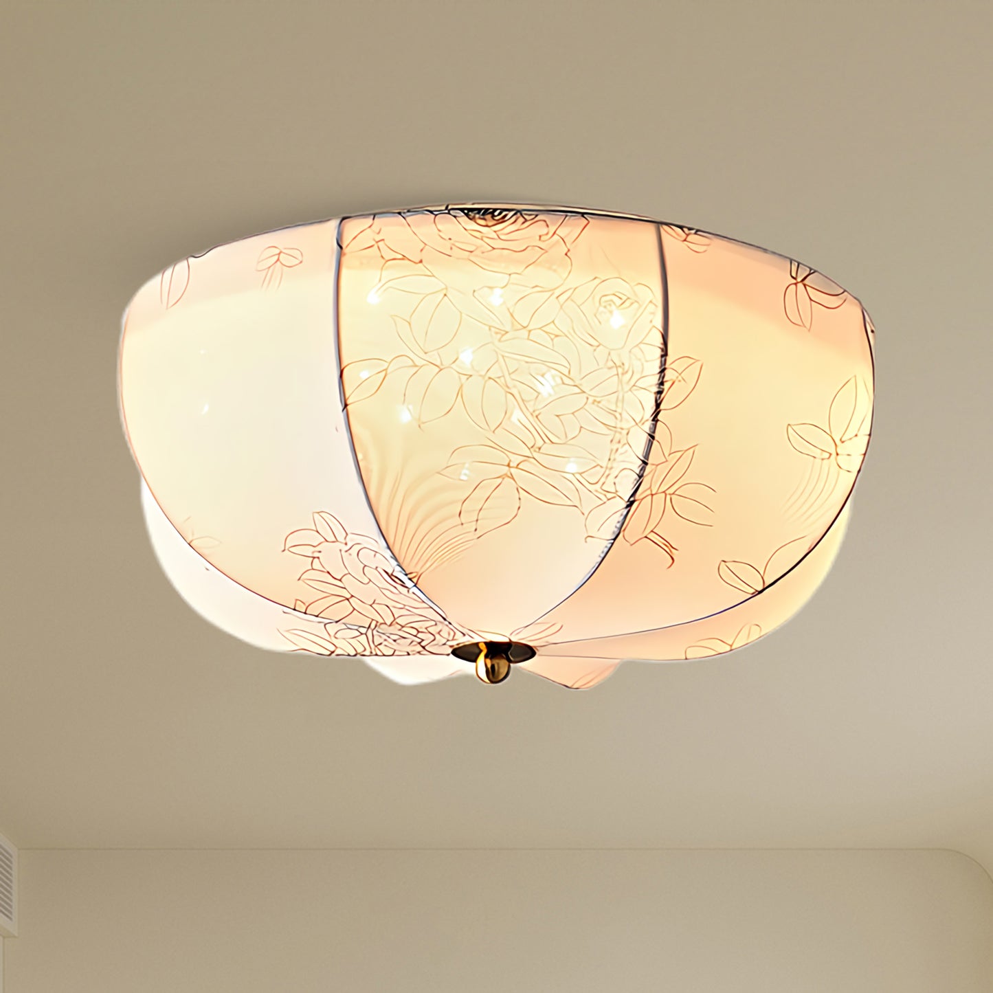 Orchid Fabric Vintage Metal Ceiling Lamp