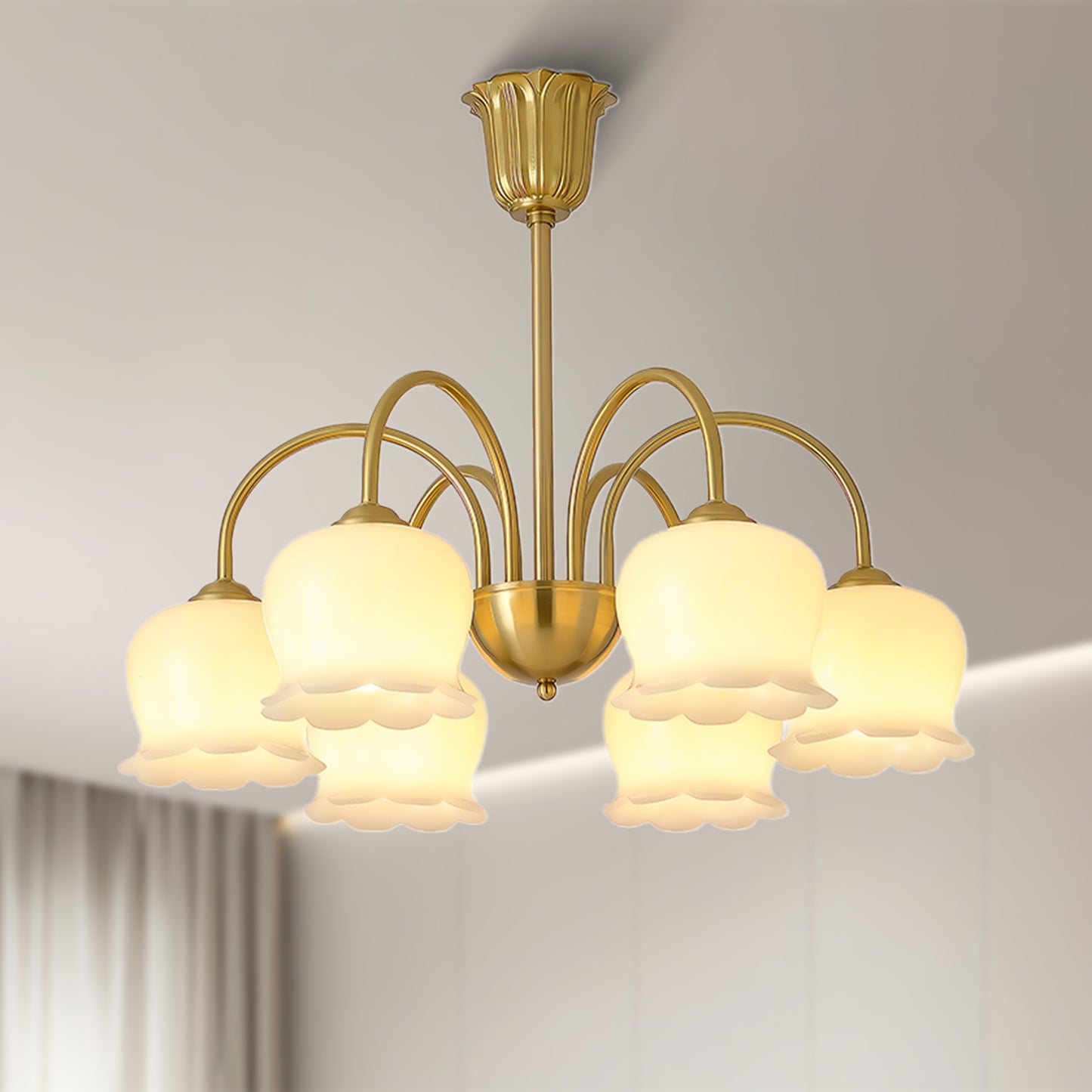 Orchids Brass Luxury Crystal Chandelier