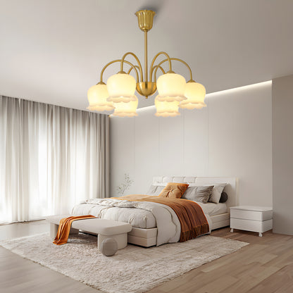 Orchids Brass Luxury Crystal Chandelier