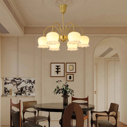 Orchids Brass Luxury Crystal Chandelier