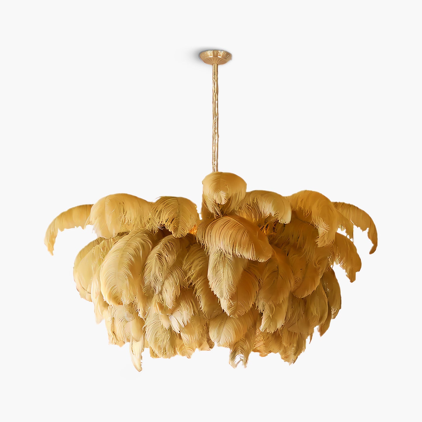 Ostrich Feather Luxury Metal Chandelier